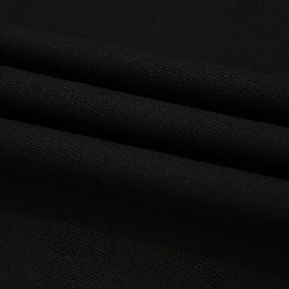 B249 Black Spaghetti Straps Shirred Bodice Pocketed Wide Leg Jumpsuit - Picture 13 of 16